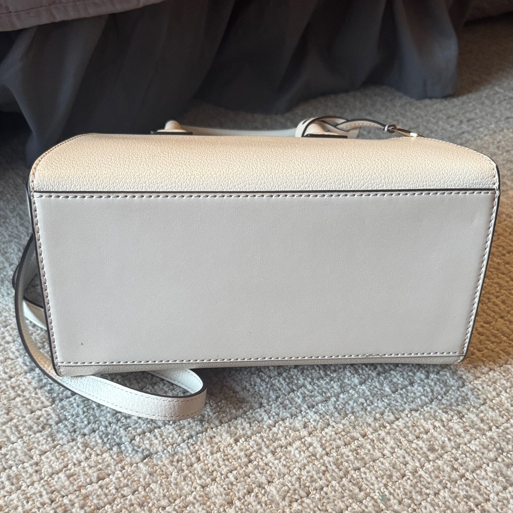 Michael Kors Cream Leather Satchel with Black & White Animal Print Panels - Picture 5 of 6